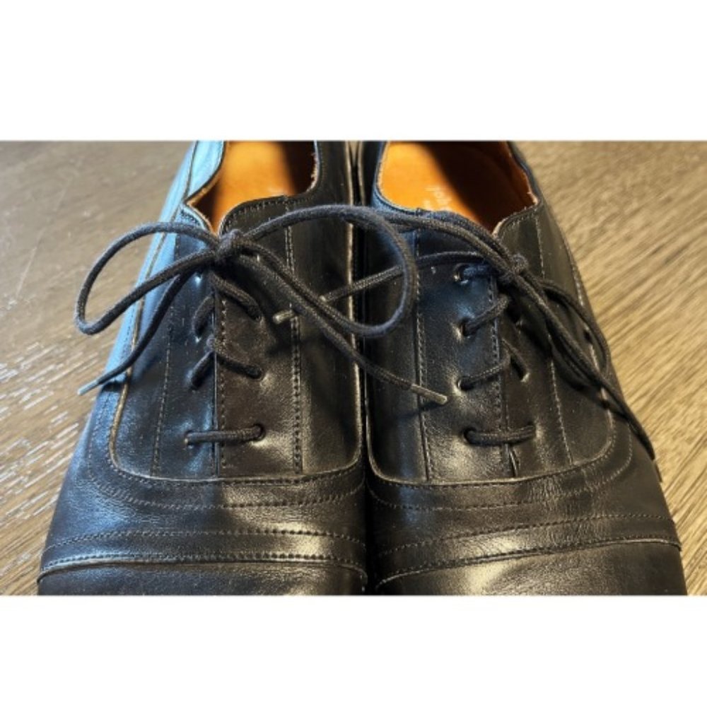 JOHN VARVATOS $675 BLACK LEATHER DERBY SHOES - Picture 5 of 11